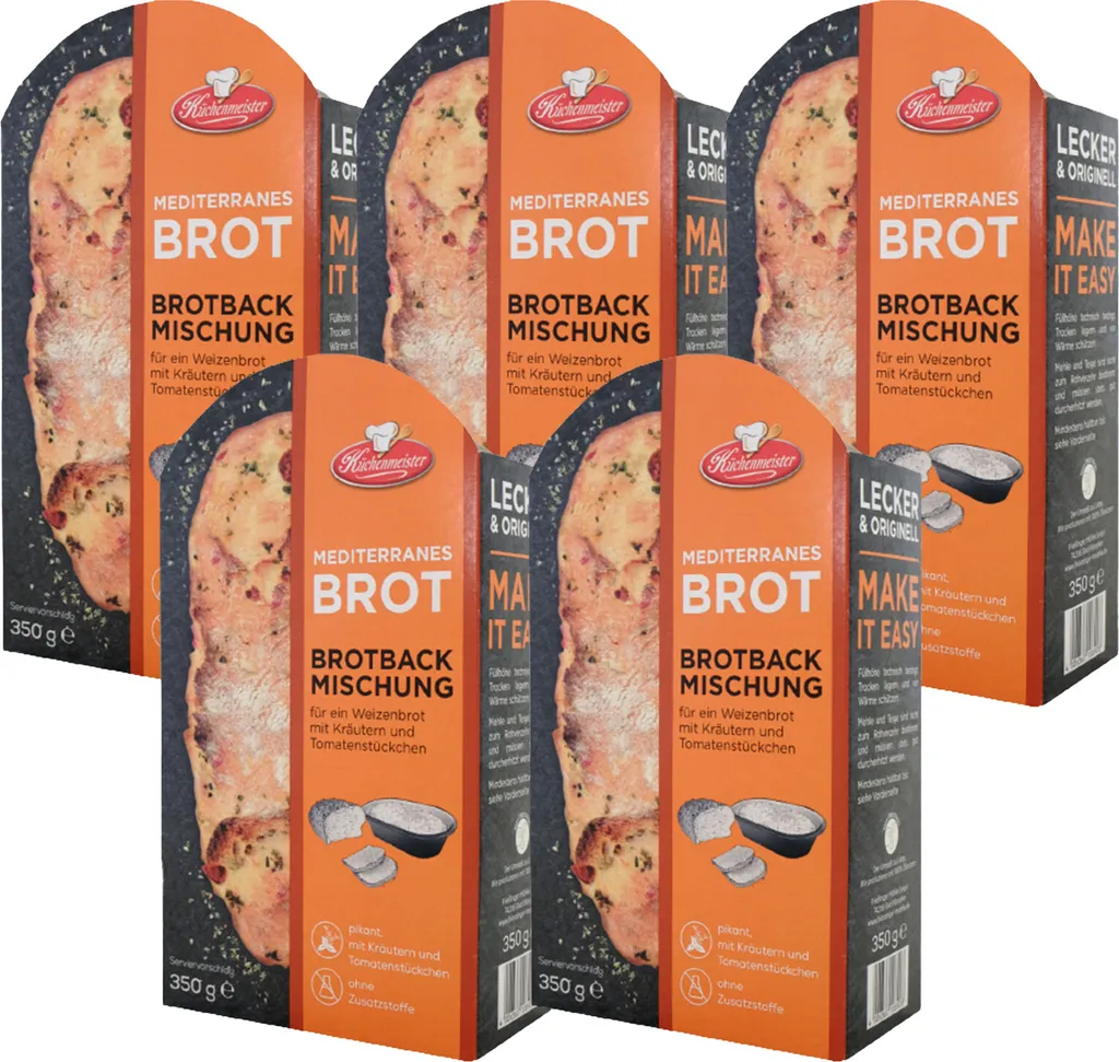 BIELMEIER Bread Mix Mediterranean Bread 5 pieces á 350 g Küchenmeister