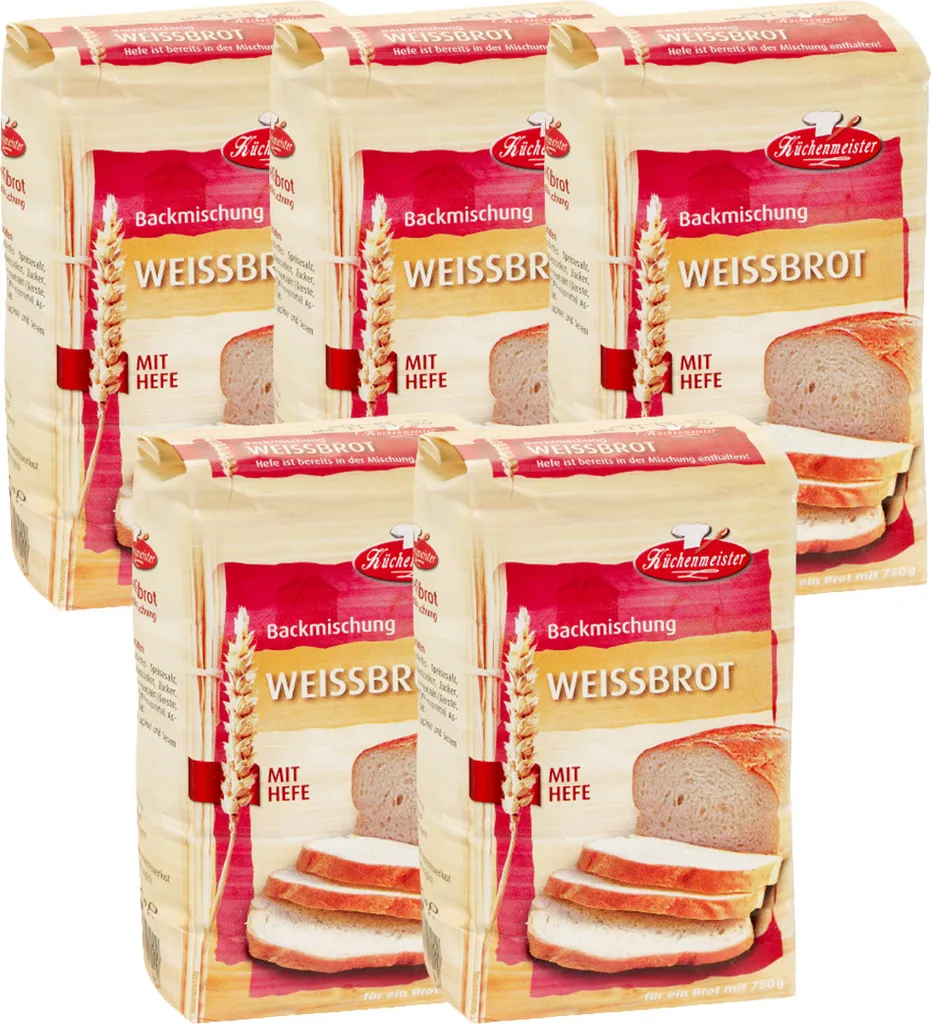 BIELMEIER Bread Baking Mix White Bread 5 pieces á 500 g Küchenmeister