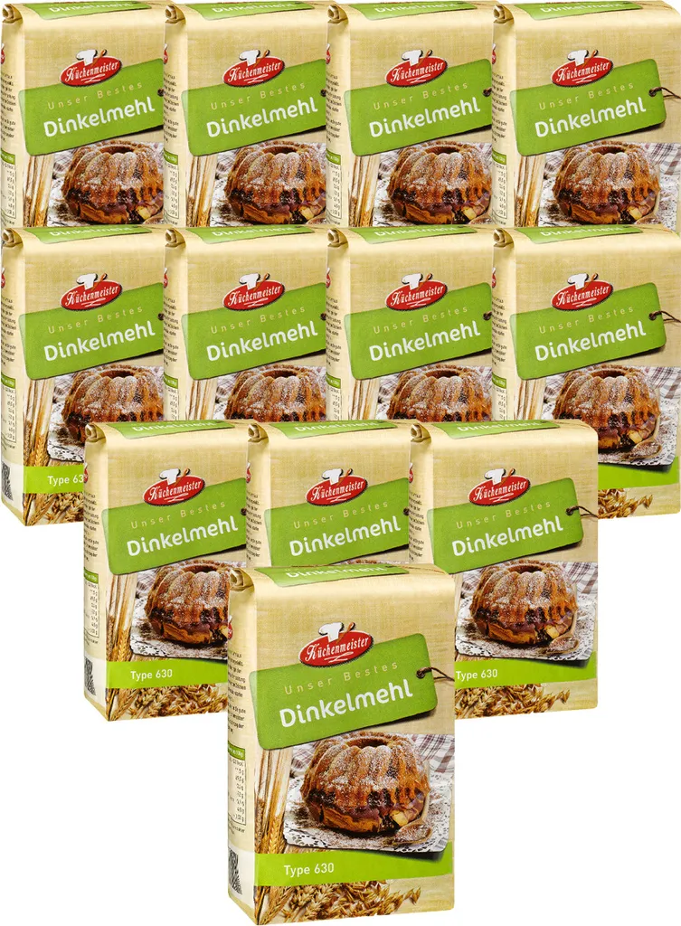 BIELMEIER Flour Spelt Flour Type 630 12 pieces of 1kg Küchenmeister