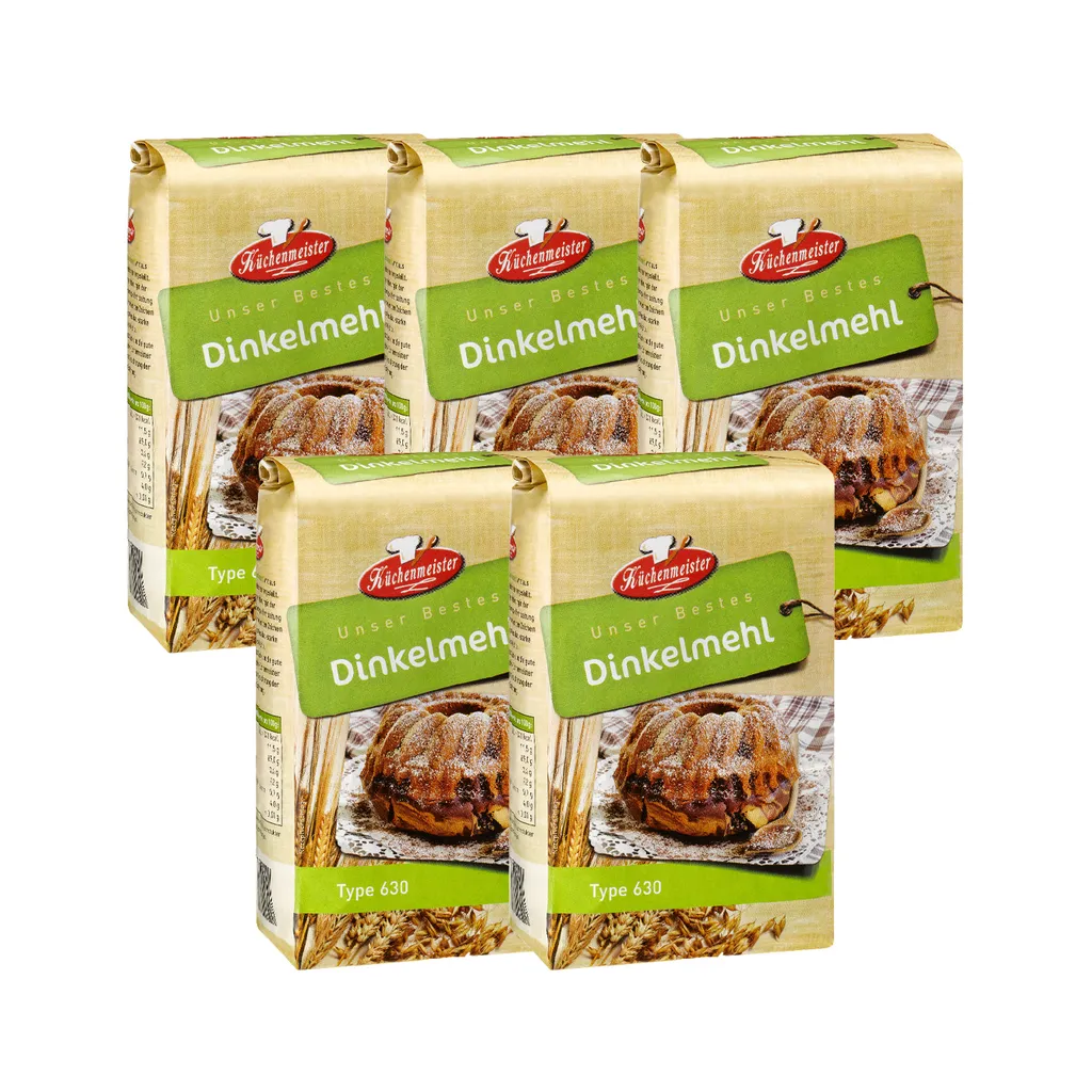 BIELMEIER Flour Spelt Flour Type 630 5 pieces á 1kg Küchenmeister