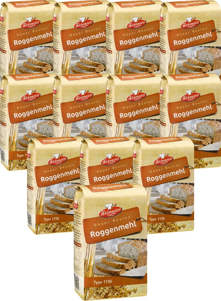 BIELMEIER Flour Rye Flour Type 1150 12 pieces of 1 kg Küchenmeister