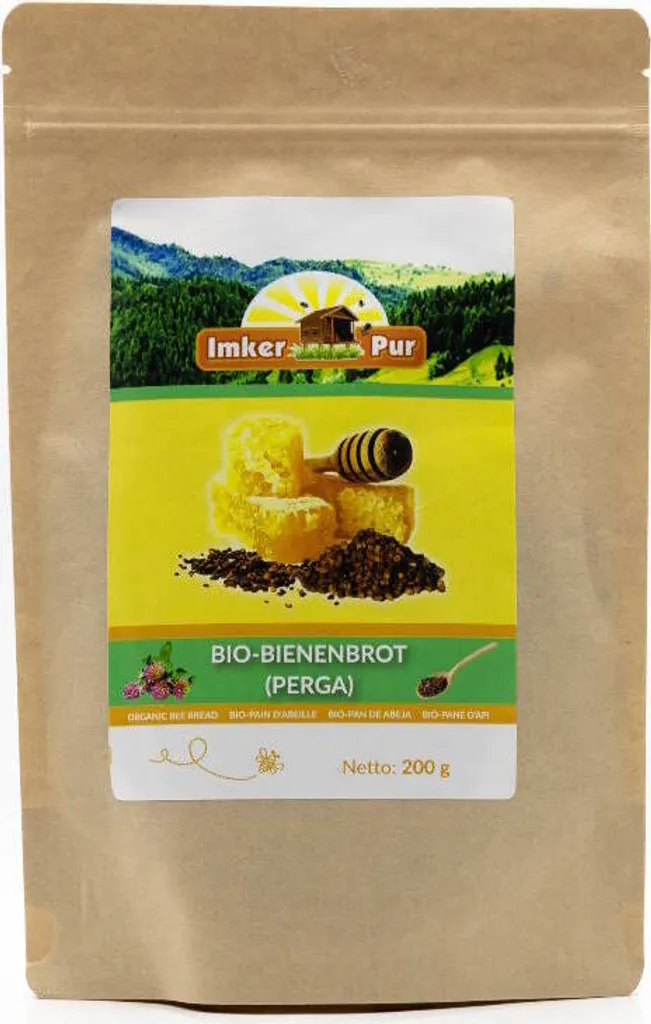 Bienenbrot / Perga von ImkerPur, 200 g, komplett rückstandsfrei und ohne Zusätze, fermentierter Blütenpollen