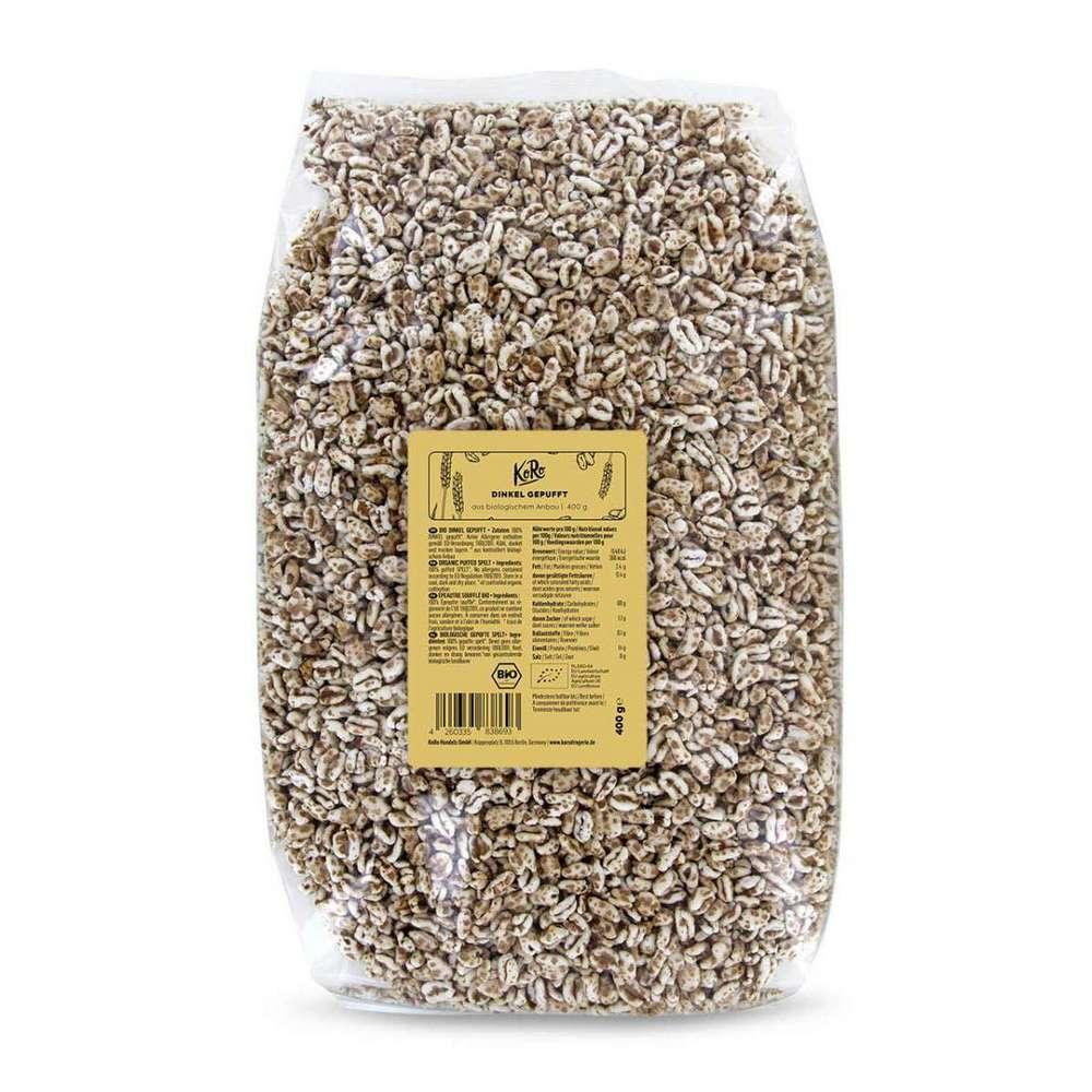 Organic puffed spelt