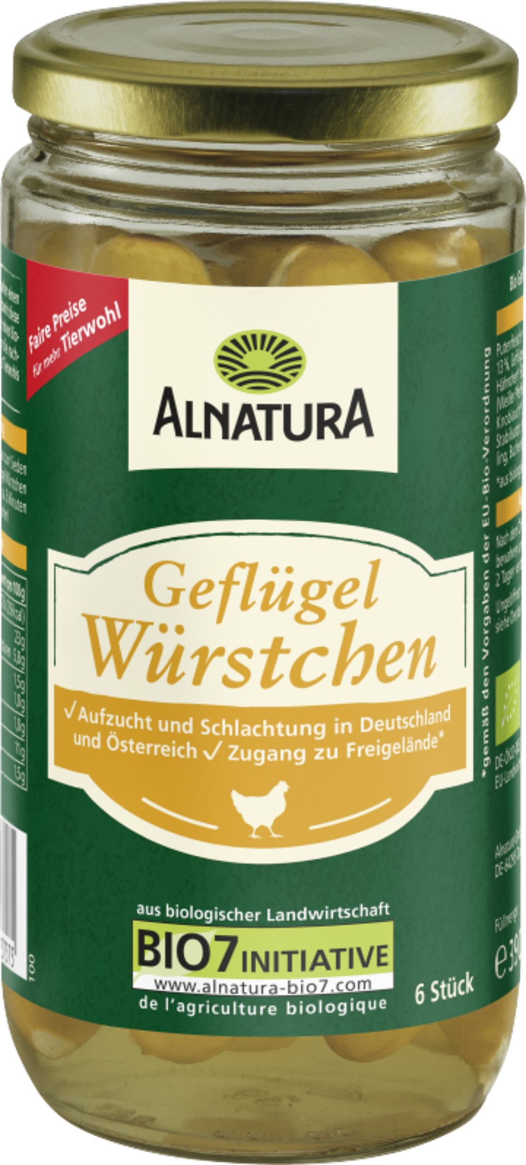 Alnatura Organic poultry sausages