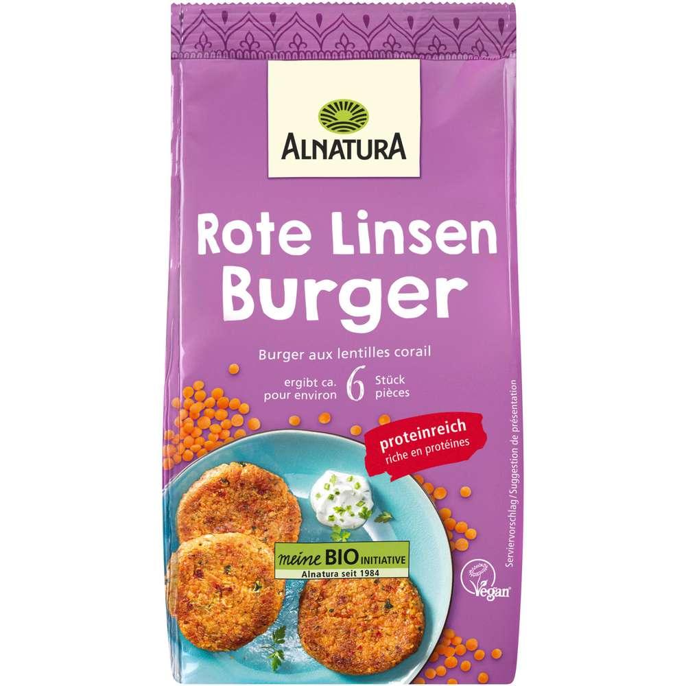 Organic vegetable burger, red lentils