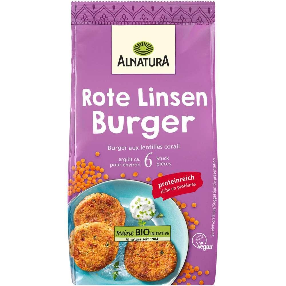 Organic vegetable burger, red lentils