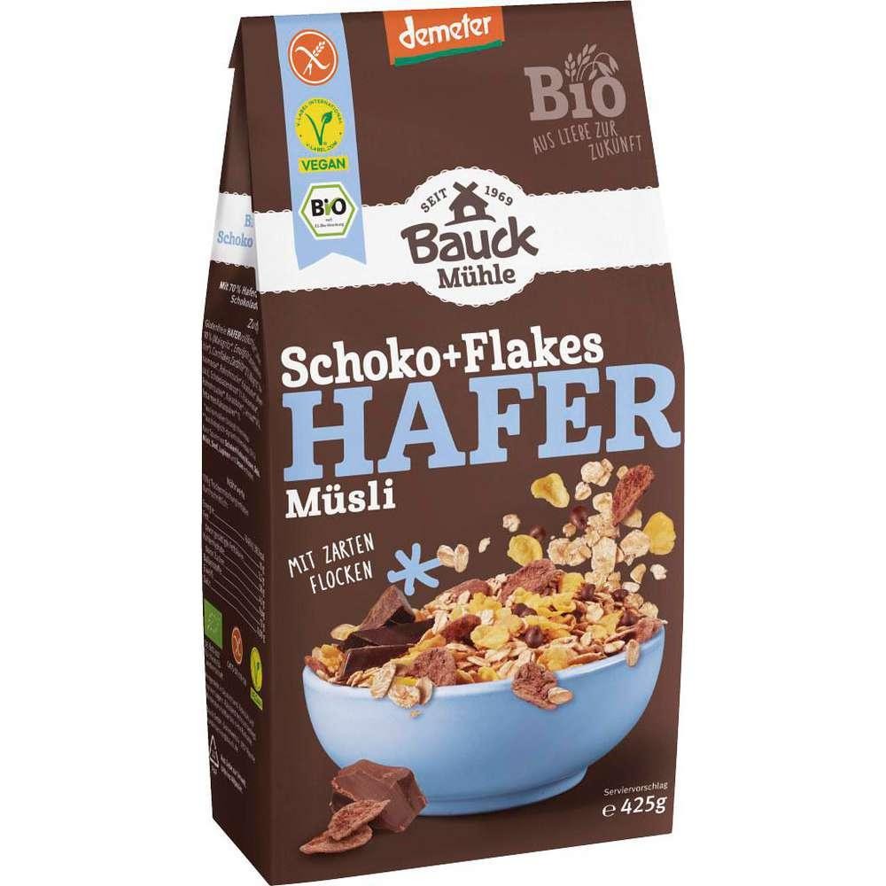 Organic oat muesli, chocolate+flakes