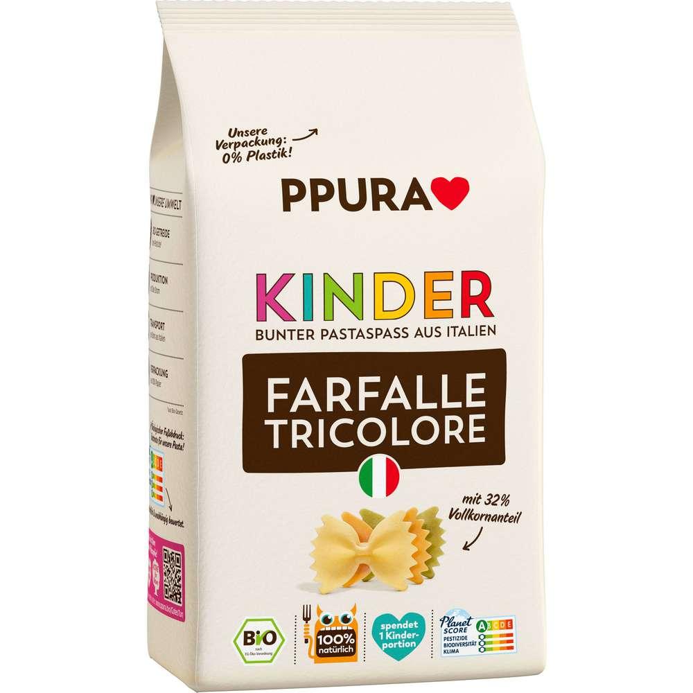 Organic children's farfalle tricolore, whole grain