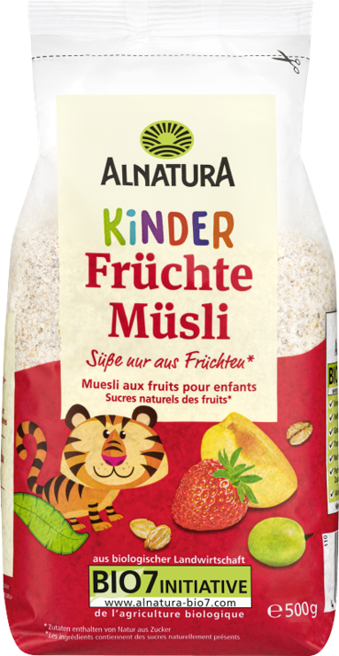 Organic fruit muesli for children