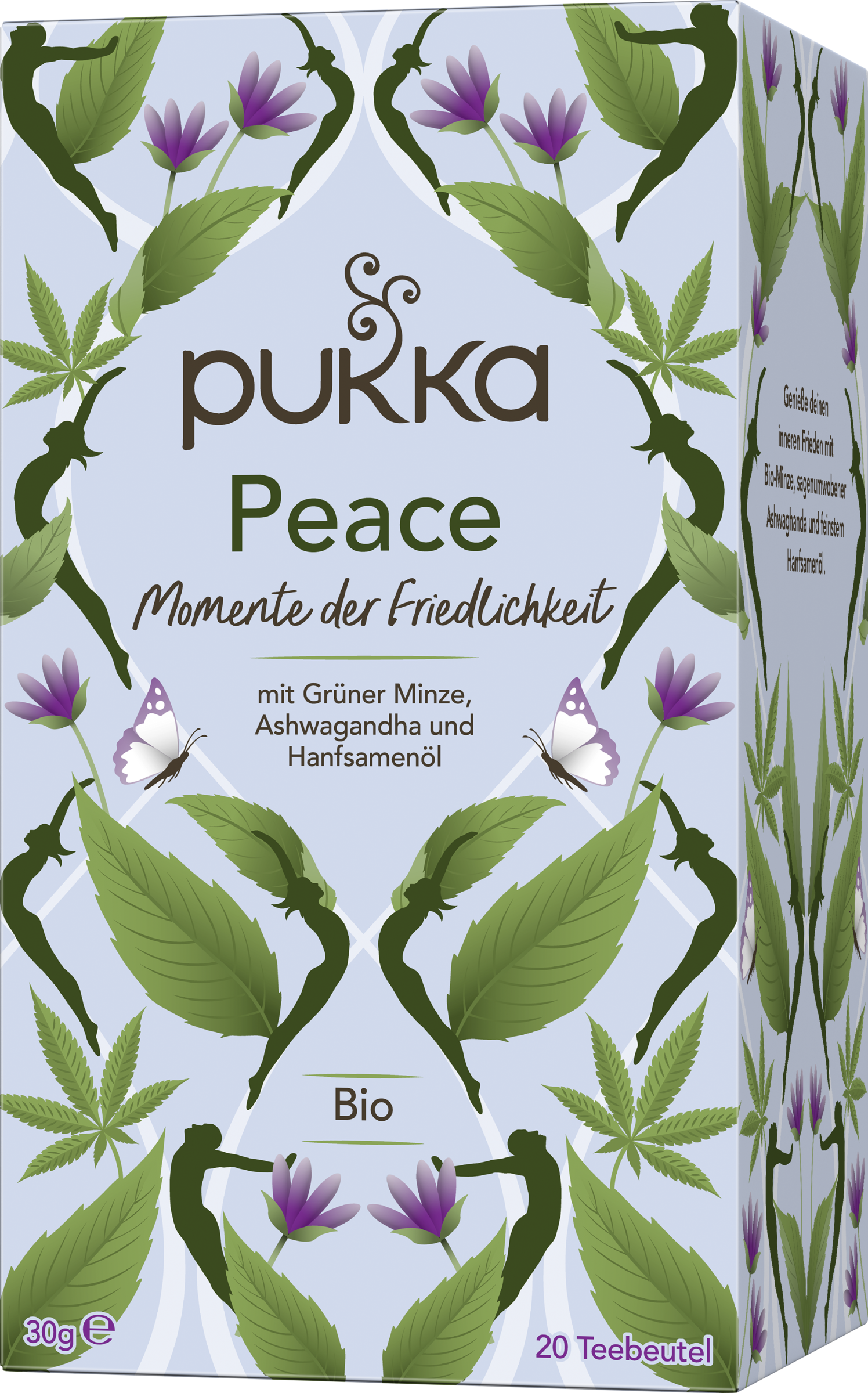 Organic herbal tea Peace, with spearmint, ashwagandha and hemp seed oil
