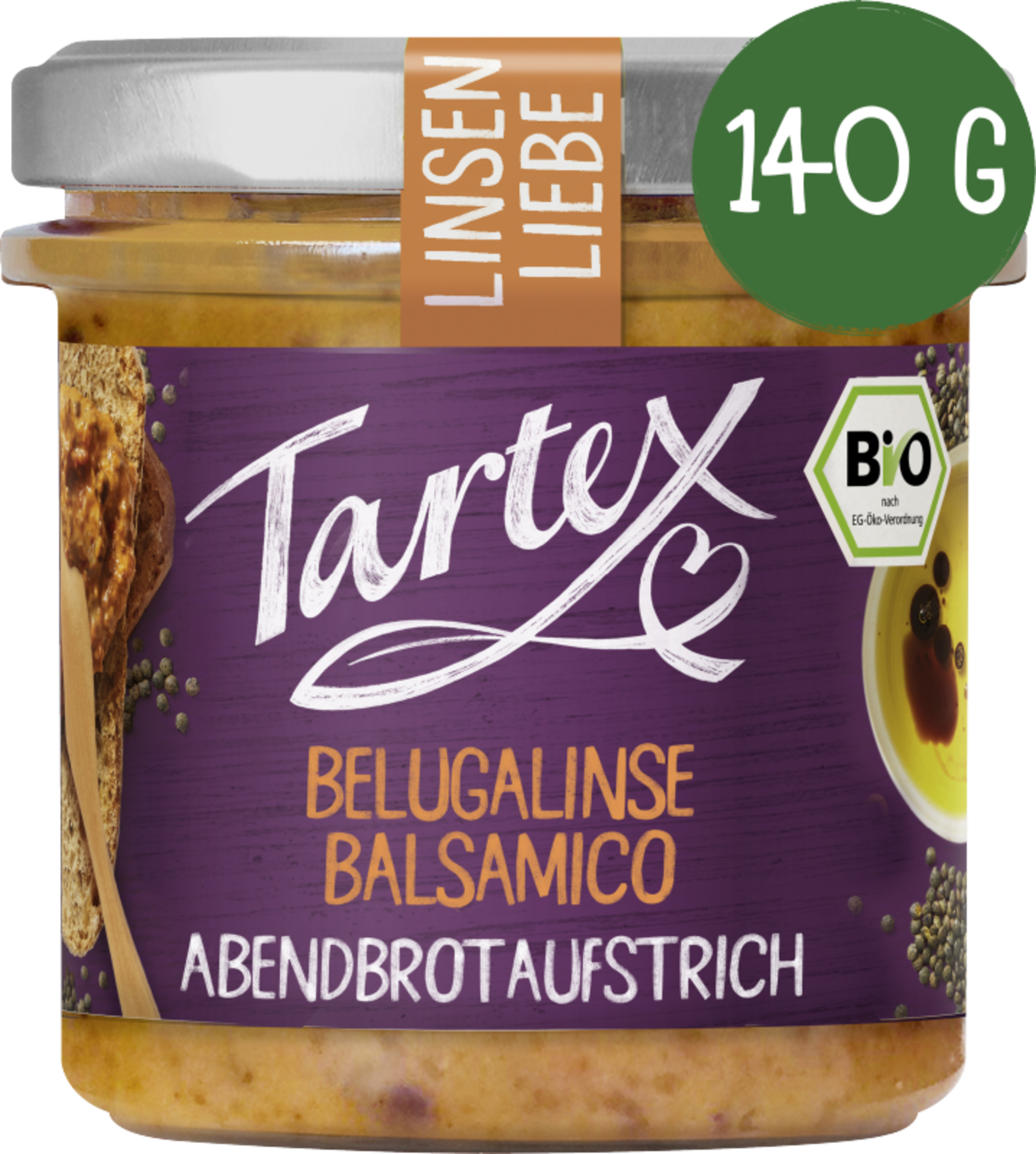 Organic lentils love spread beluga lentil balsamic