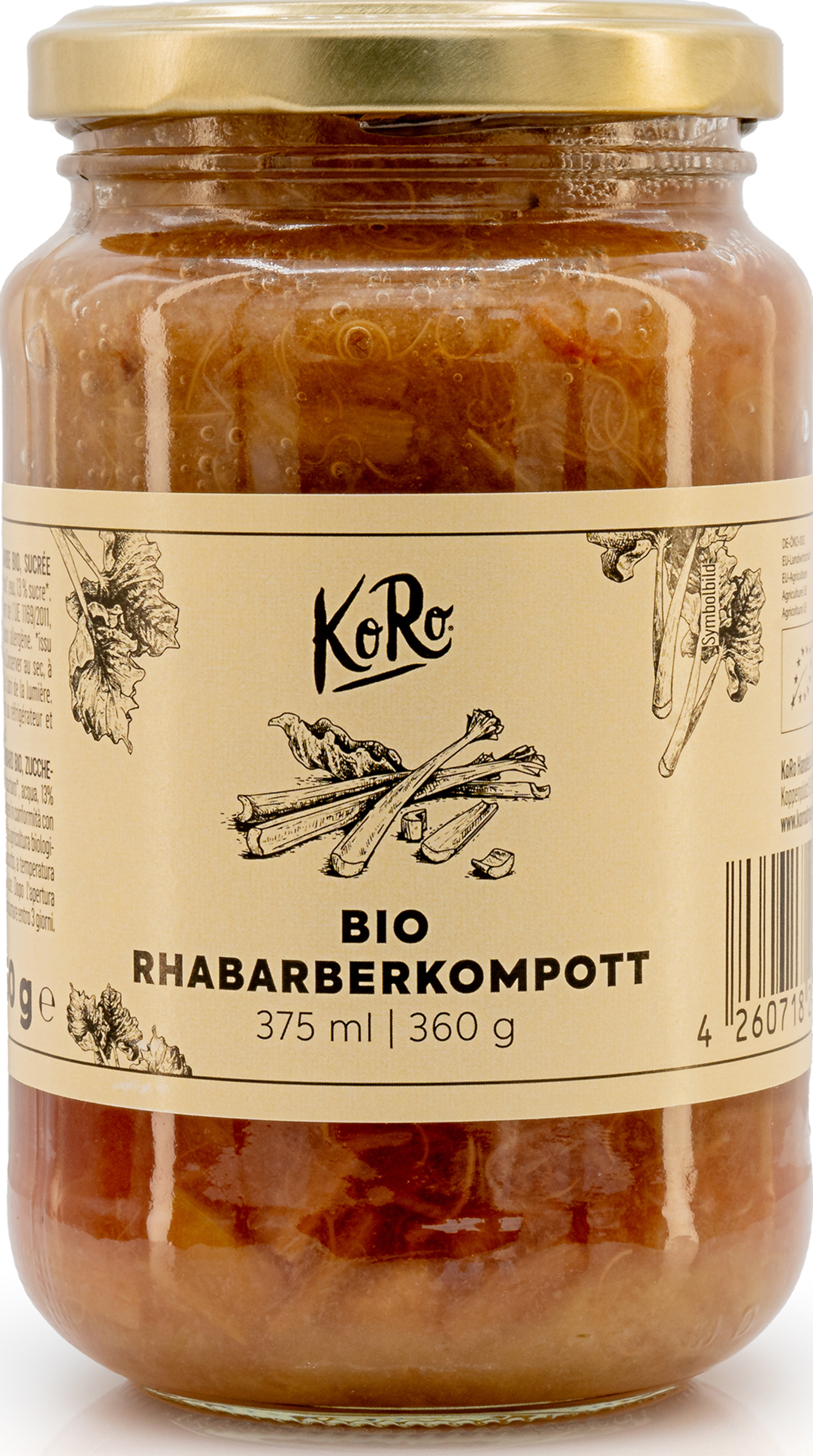 KoRo Organic rhubarb compote
