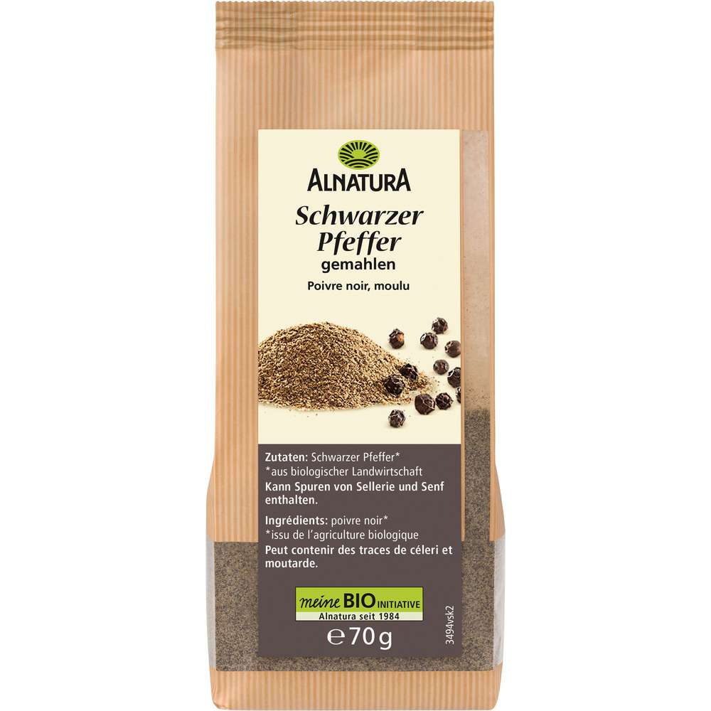 Organic black pepper, ground