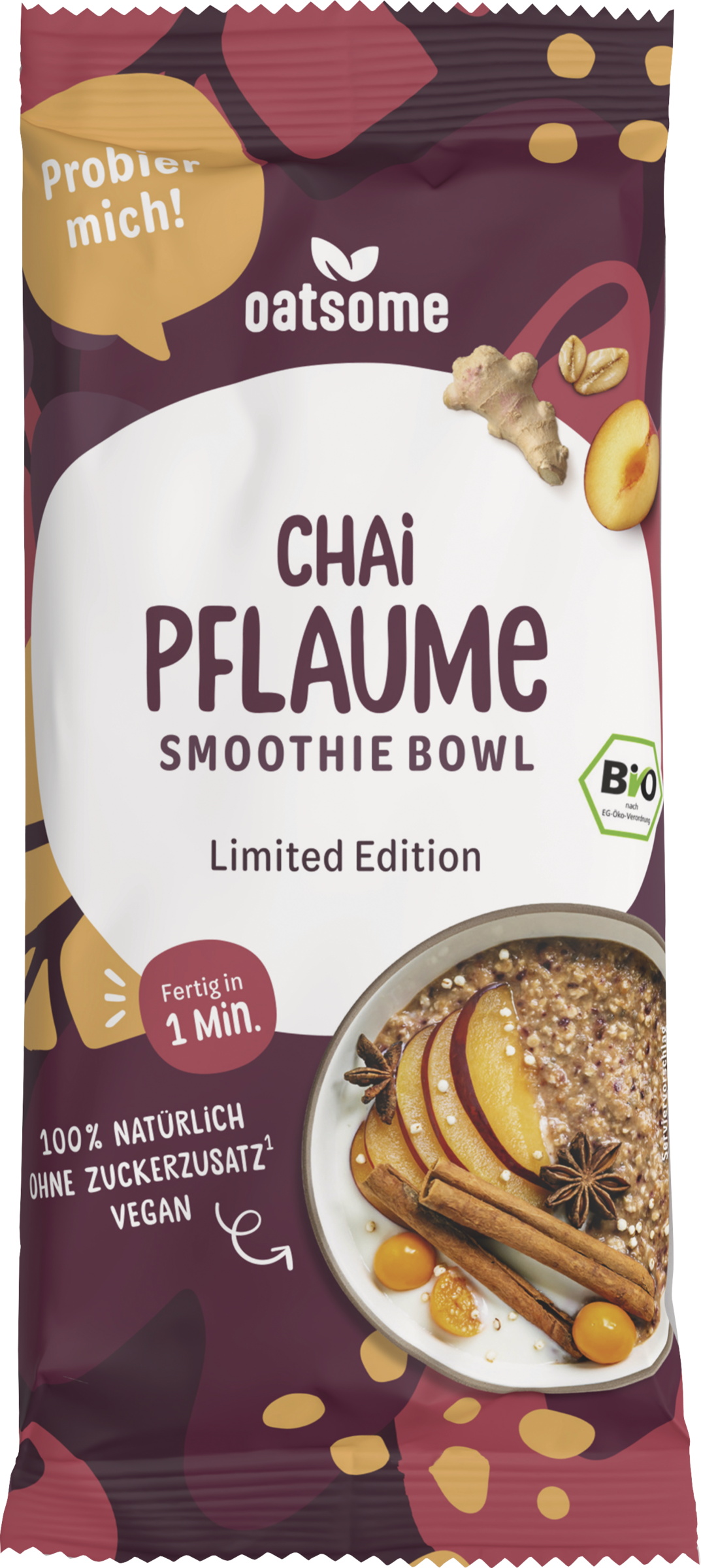 Oatsome Organic Smoothie Bowl Chai Plum