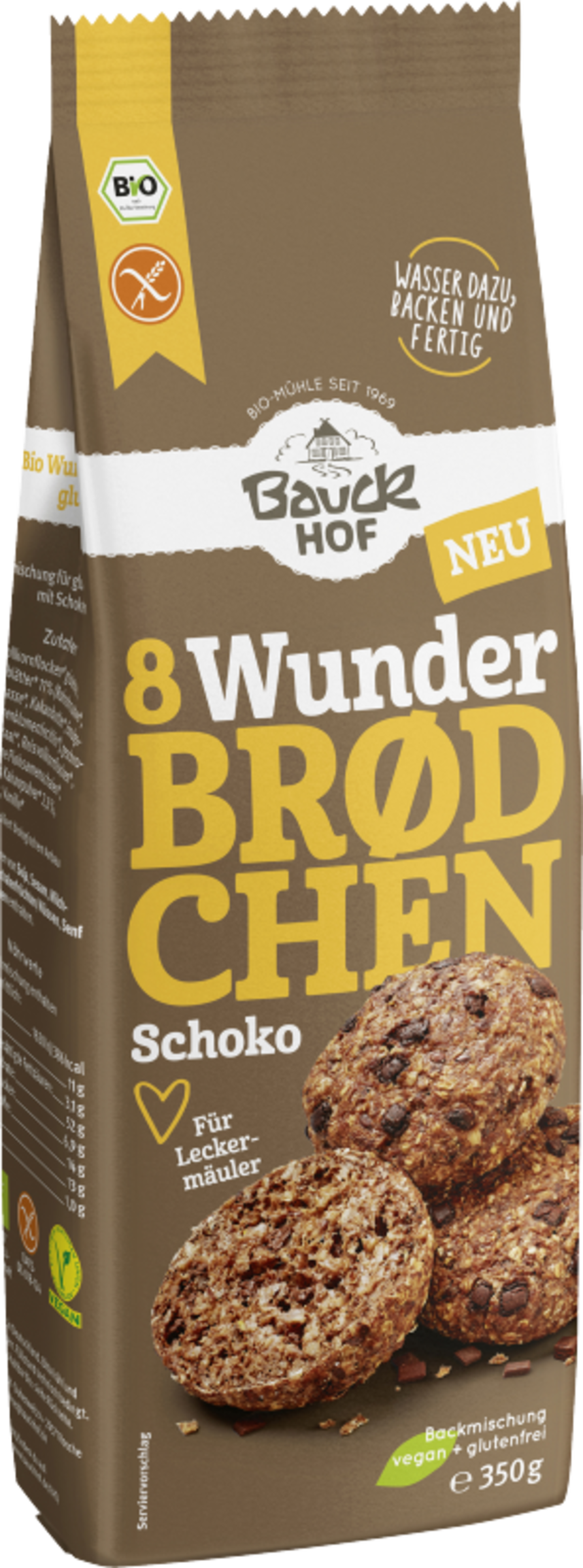 Bauck Mühle Organic Wunderbrødchen chocolate baking mix