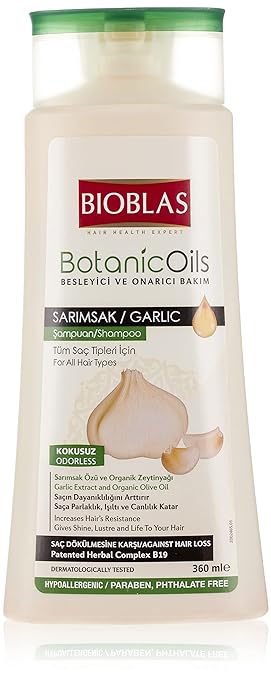 BIOBLAS Shampoo - 360 ml, Odourless, Dermatologically Tested, Anti-Hair Loss Shampoo with Organic Oil Bioblas Botanic Oils