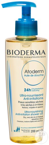 Bioderma Atoderm Moisturizing Shower Oil For Sensitive And Dry Skin Pump Bottle 200ml