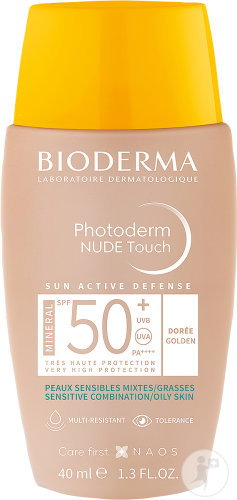 Bioderma Photoderm Nude Touch Mineral SPF50+ Golden shade bottle 40ml