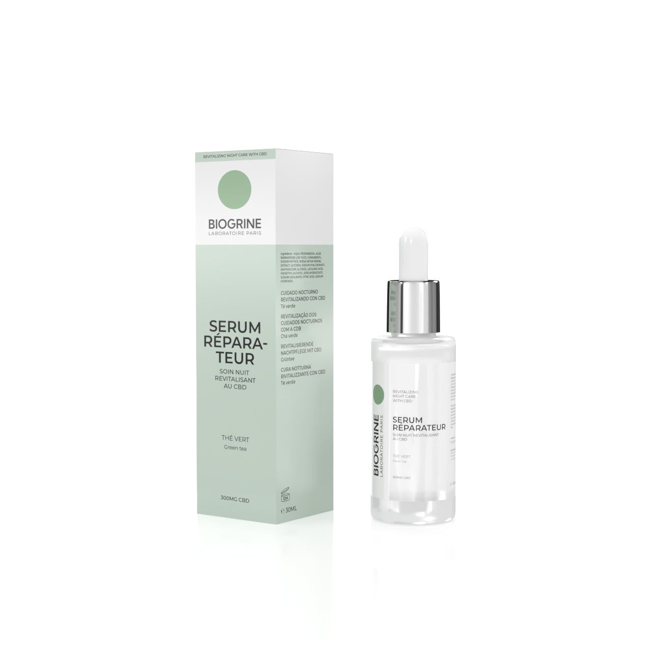 BIOGRINE “SERUM REPAIRER” REVITALIZING NIGHT TREATMENT WITH CBD GREEN TEA