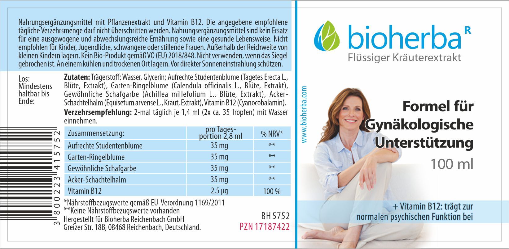 Bioherba Formula for Gynecological Support Drops Tincture Extract