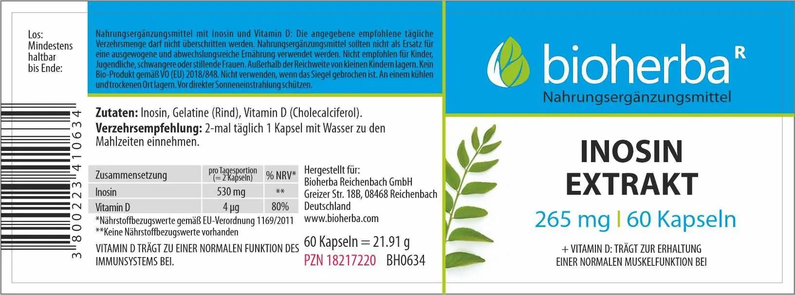 Bioherba inosine extract capsules