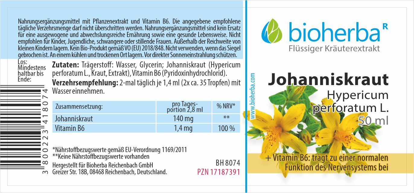 Bioherba St. John's wort drops tincture extract