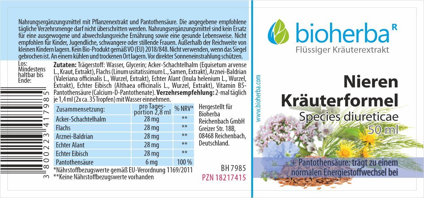 Bioherba Kidney Herbal Formula Drops Tincture Extract