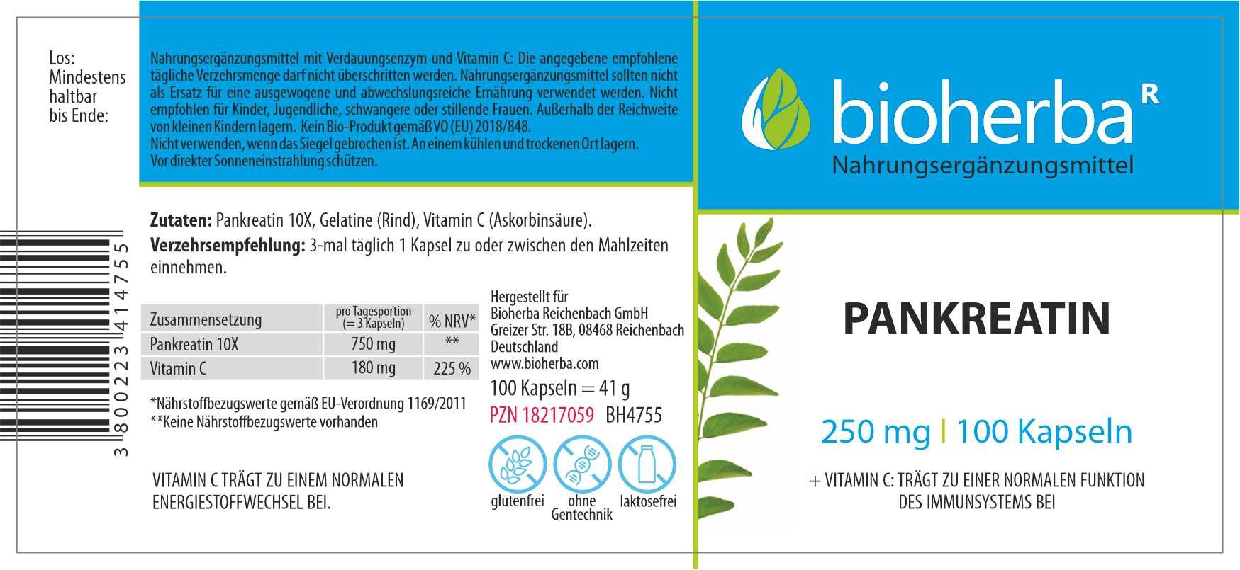 Bioherba pancreatin capsules