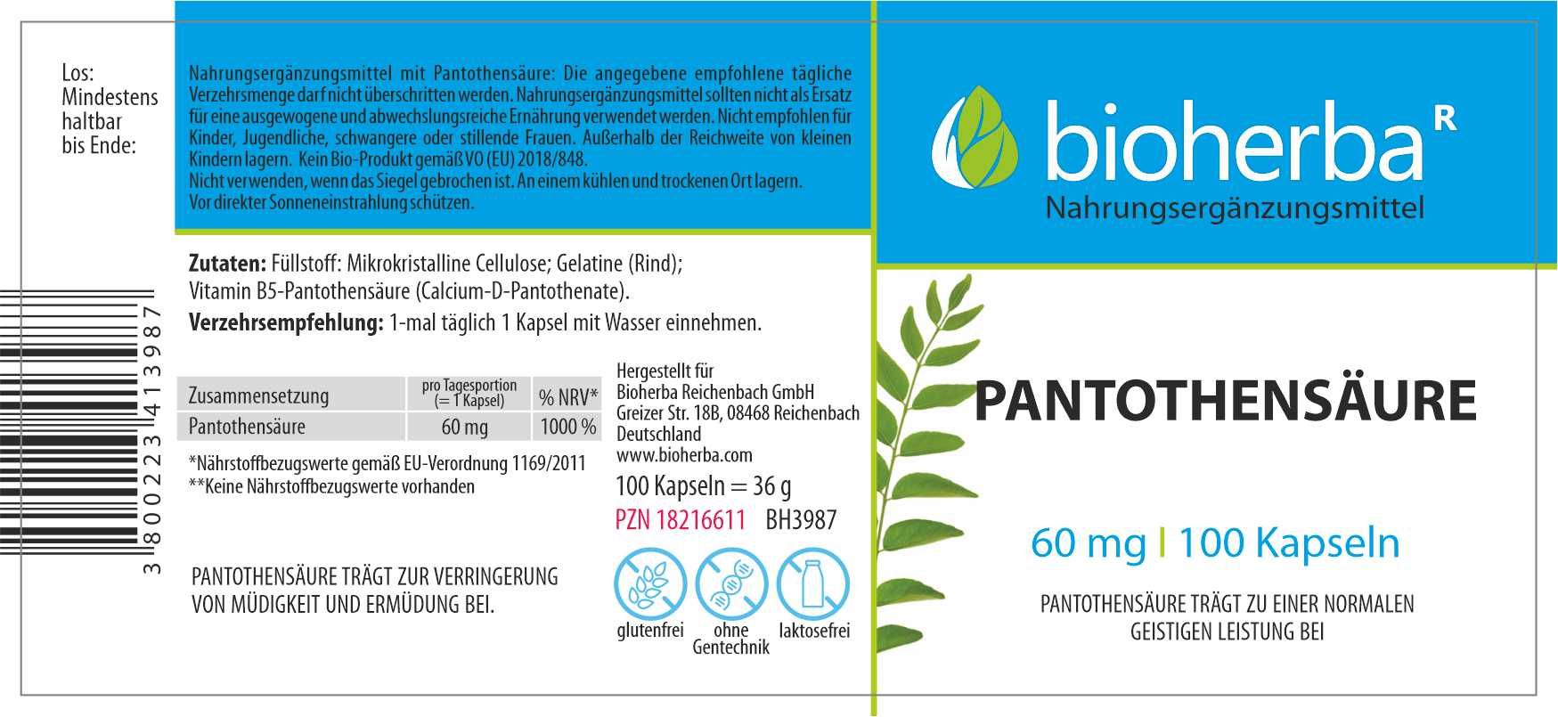 Bioherba pantothenic acid capsules