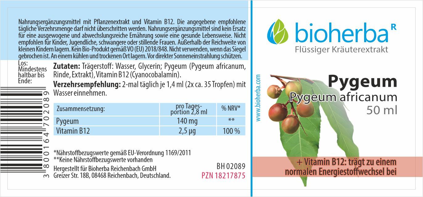 Bioherba Pygeum Pygeum africanum drops tincture extract