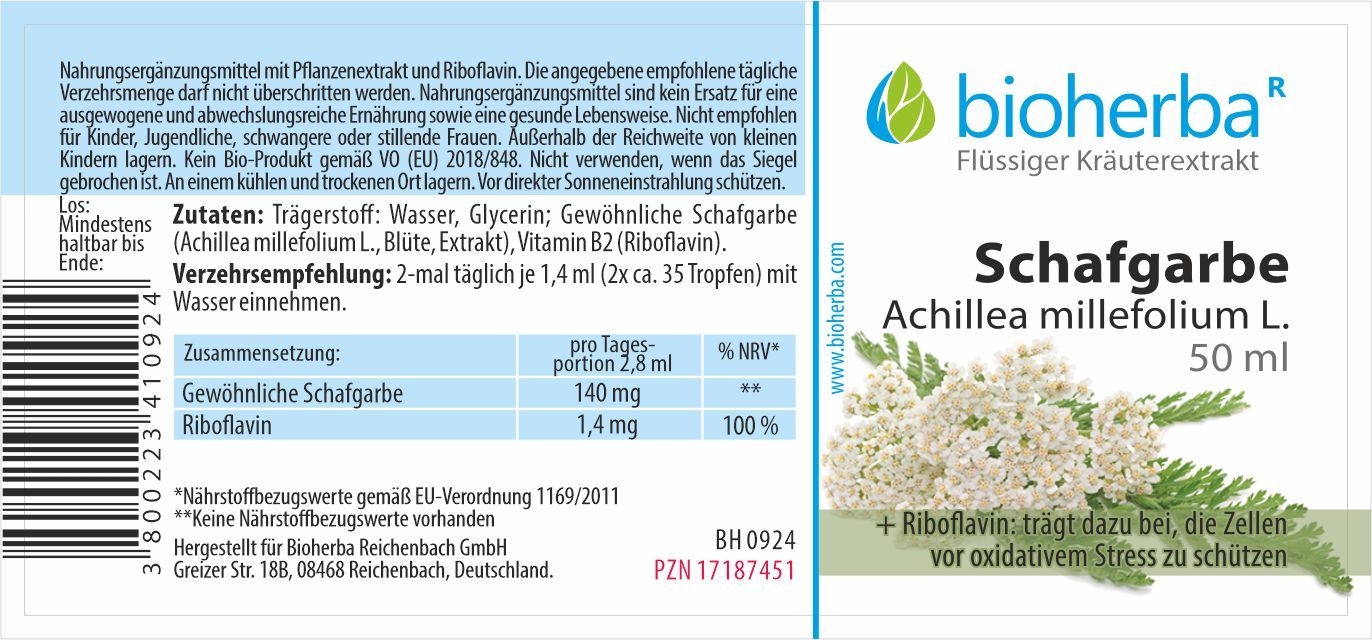 Bioherba Yarrow Achillea millefolium L. Drops tincture extract