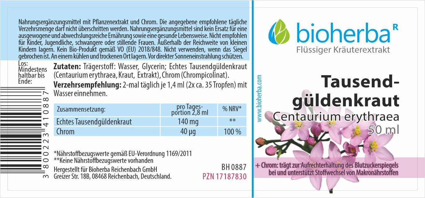 Bioherba centaury drops tincture extract