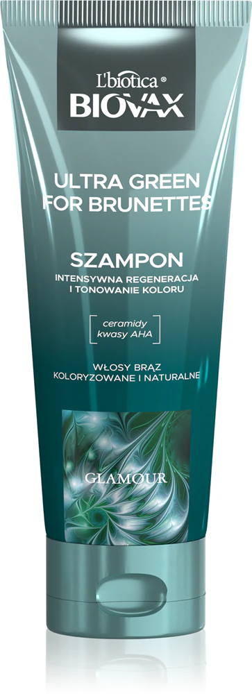 Biovax Glamour Ultra Green For Brunettes Regenerating Shampoo for brown hair shades