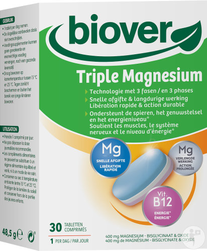 Biover Triple Magnesium Vegan 30 tablets