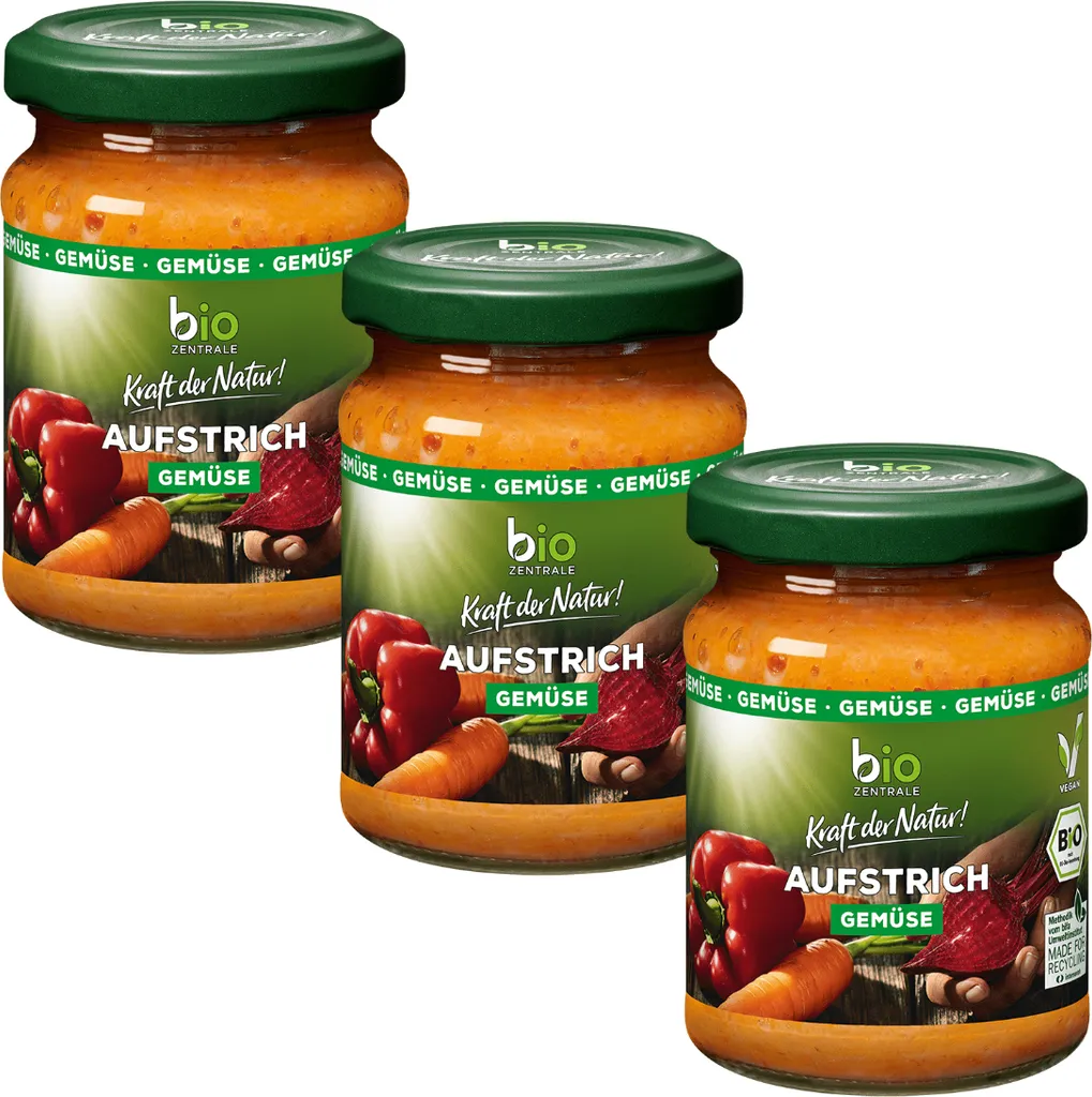 biozentrale Brotaufstrich Gemüse, 3er Pack