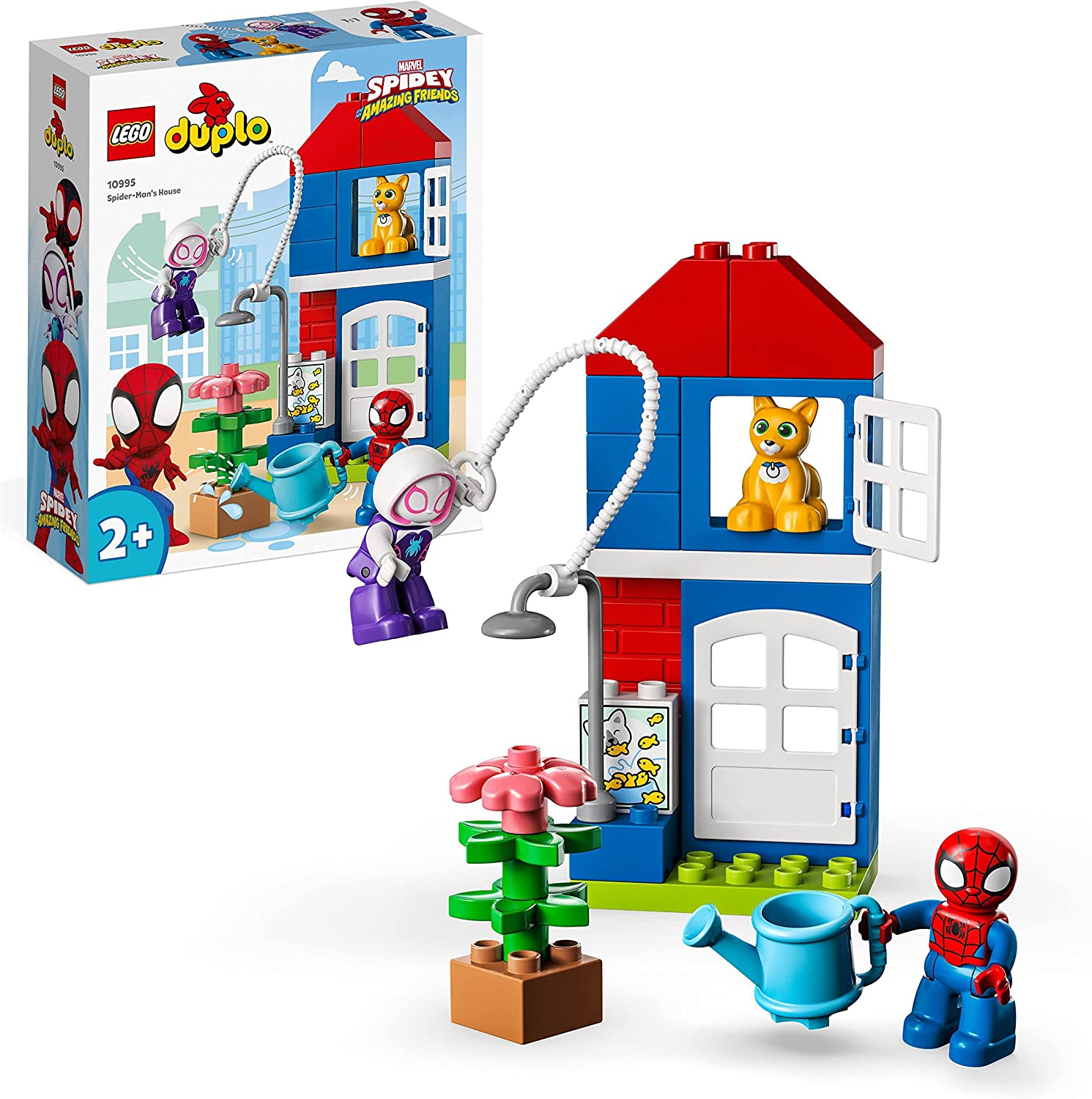 LEGO 10995 DUPLO Spider-Mans House, Spidey Set Toy for Building with Figure and Blocks for Toddlers from 2 Years, Spidey and His Super Friends