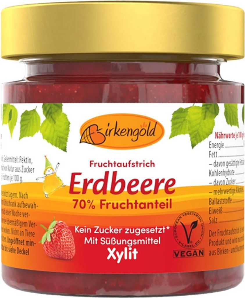Birkengold Fruchtaufstrich Erdbeere - 200g