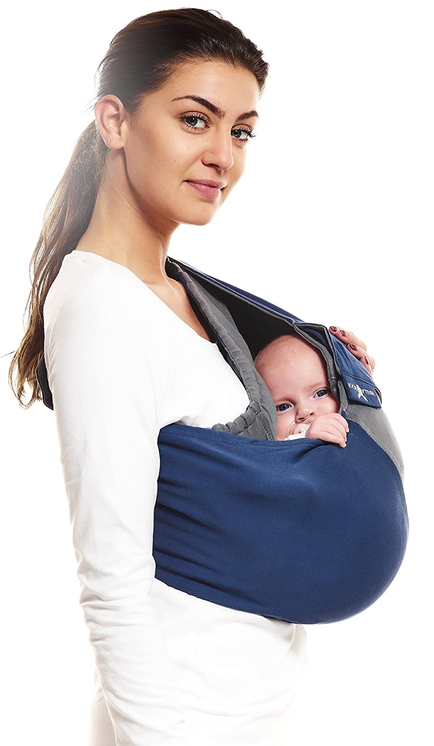 Wallaboo Baby Carrier Sling Connection 100% Cotton Fits Your Baby\'s Shape black / grey