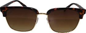 Sunglasses adults brown patterned frame & golden frame, Havana look, 1 piece