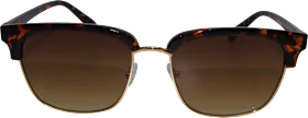 Sunglasses adults brown patterned frame & golden frame, Havana look, 1 piece
