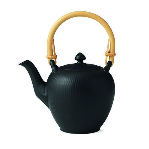 Royal Copenhagen Black Fluted Teapot