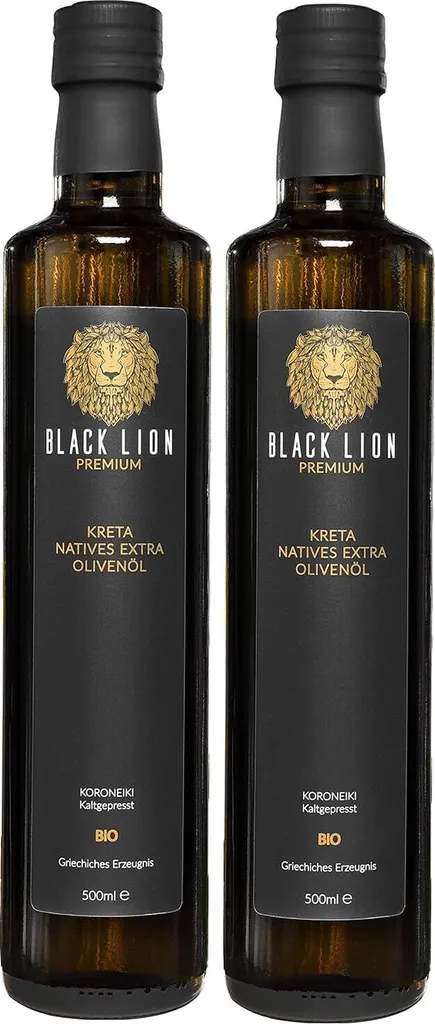Black Lion Premium | Kreta - griechisches OlivenölKaltgepresst, nativ extra frische Ernte (2x 500ml) 1 Liter