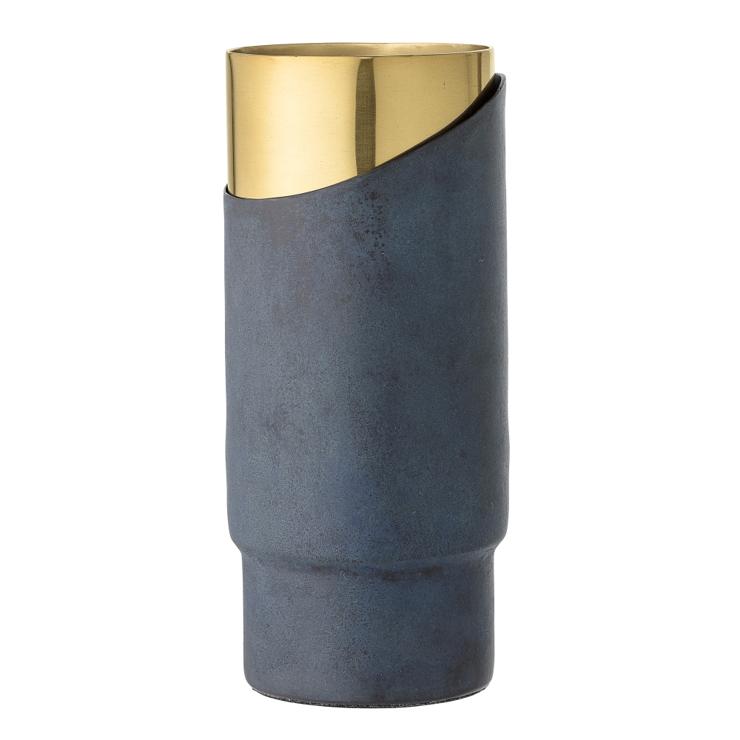 Bloomingville Metal Vase Blue-Gold