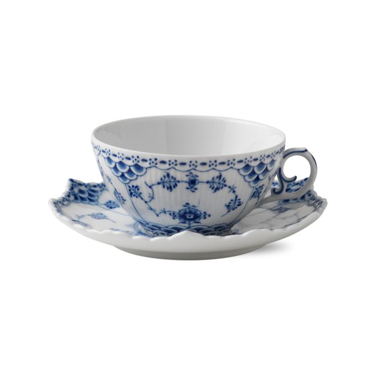 Royal Copenhagen Blue Fluted Full Lace Tea M. Saucer