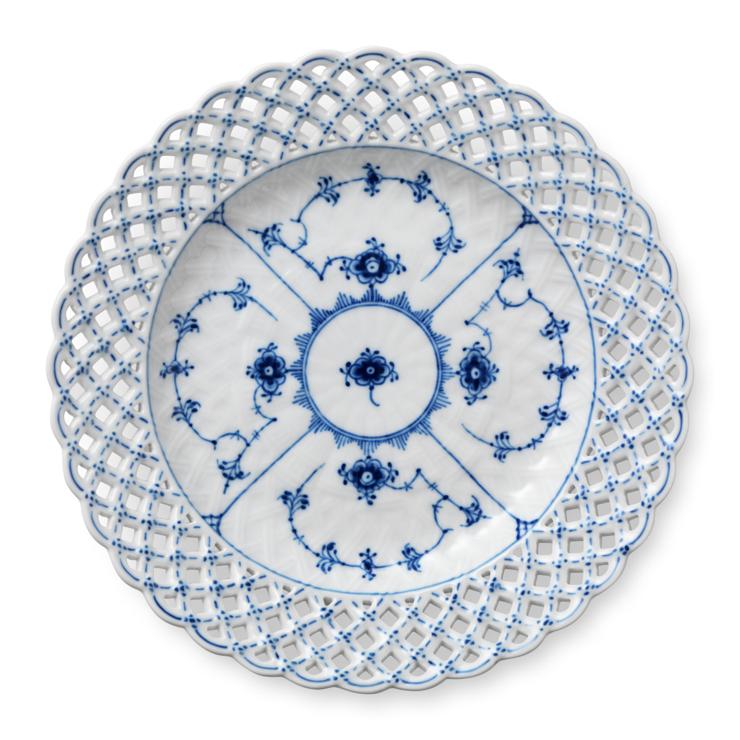 Royal Copenhagen Blue Fluted Full Lace Plate Broken 25Cm