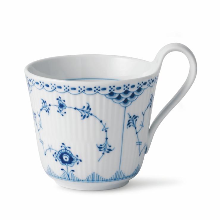 Royal Copenhagen Blue Fluted Half Lace Cup Blue With High Handle