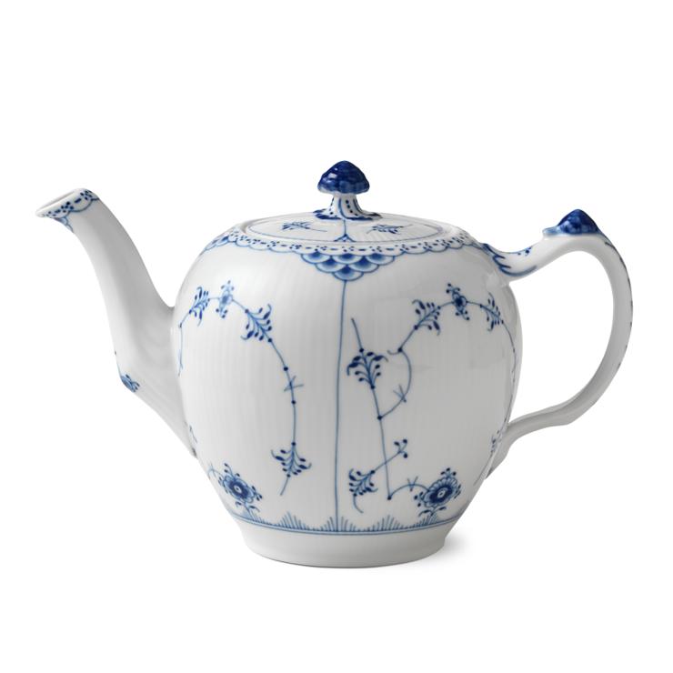 Royal Copenhagen Blue Fluted Half Lace Teapot
