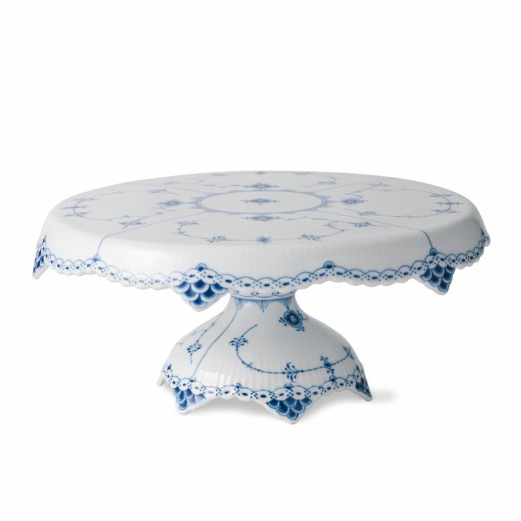 Royal Copenhagen Blue Fluted Half Lace Cake Stand