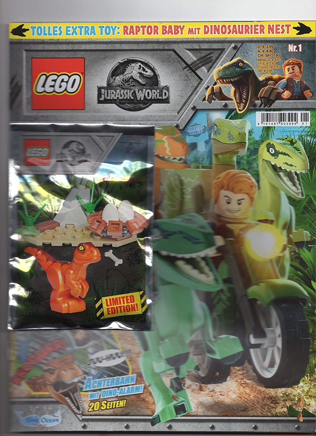 Blue Ocean Lego Jurassic World Magazine Special Notebook With Limited Editi