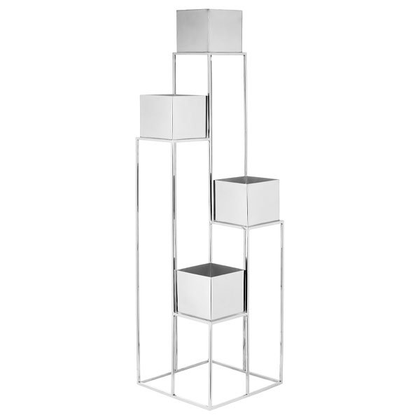 Amanda stainless steel flower column with four flower pots (135cm) from Fink